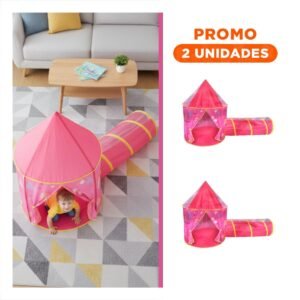 Pack2 Vivienda de Juego de 2 Piezas Rosado para Niñas con Imaginacion