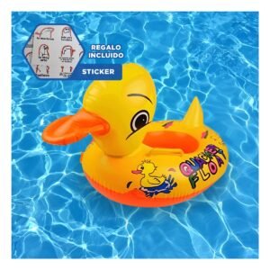 Flotante Pato con Asas Comodas para Piscina Hogar Estilo Alegre Amarillo Y+Regalo Sticker