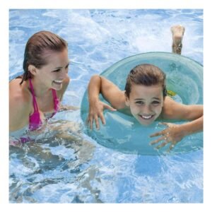 Flotador Transparente Color Celeste para Piscina y Playa Resistente