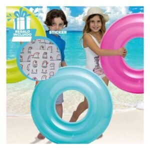 Inflable Transparente Color Celeste para Piscina y Playa Resistente Y+Regalo Sticker