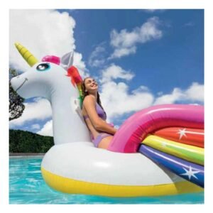 Bote Inflable con Diseno de Unicornio para Diversion en Piscina