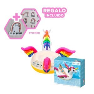 Flotador Tipo Bote con Figura de Unicornio para Uso Recreativo Y+Regalo Sticker