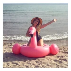Flotador Inflable con Diseno de Flamenco para Diversion en Piscina