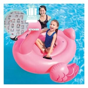 Accesorio Acuatico Decorativo con Figura de Flamenco para Verano Y+Regalo Sticker