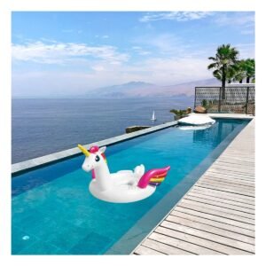 Bote Inflable Gigante con Figura de Unicornio para Piscina