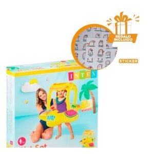 Anillo Flotador Amarillo Niños Inflable Piscina con Portatil y Practico Y+Regalo Sticker