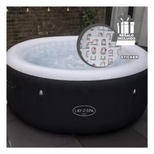 Spa Hinchable Negro 180x46cm de Material Reforzado para Entretenimiento Y+Regalo Sticker