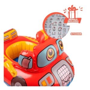 Flotador Inflable Carro con Diseño de Vehiculo de Bombero Rojo para Piscina Y+Regalo Sticker