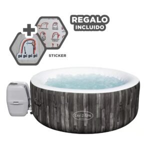 Spa Hinchable Gris 180x48cm de Material Reforzado para Entretenimiento Y+Regalo Sticker