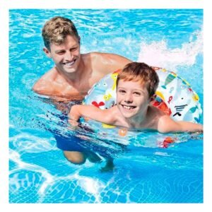Flotador en Forma de Aro de 61 cm con Dibujos de Pez para Piscina y Diversion