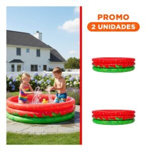 Pack2 Centro Acuatico 160x160x38cm con Forma de Fruta para Pequenos Nadadores de Casa