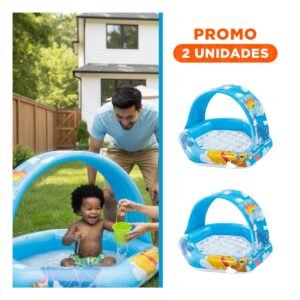 Pack2 Centro Acuatico 109x102x71cm con Diseno Infantil para Pequenos Nadadores Casa