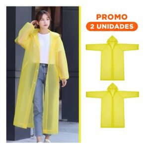 Pack2 Prenda de Lluvia Unisex con Ajuste Comodo y Facil de Usar