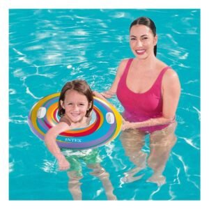 Flotador Arcoiris Celeste de 91 cm para Piscina y Diversion en Verano