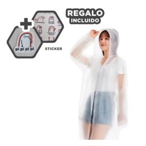 Abrigo Impermeable para Uso Diario con Ajuste Comodo y Material Resistente Y+Regalo Sticker
