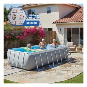 Piscina Exterior de Gran Capacidad para Diversion en Verano Y+Regalo Sticker