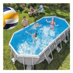 Piscina Ovalada de Gran Tamano con Estructura Parante para Exterior