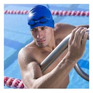 Set de Lentes y Gorro de Natacion Azul para Uso en Piscina Familiar