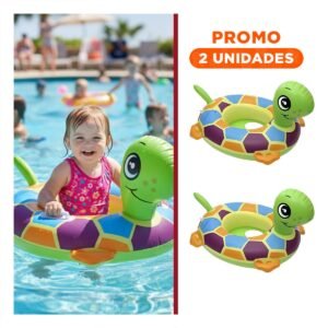 Pack2 Collar Inflable Tipo Tortuga para Bebe para Uso Acuatico