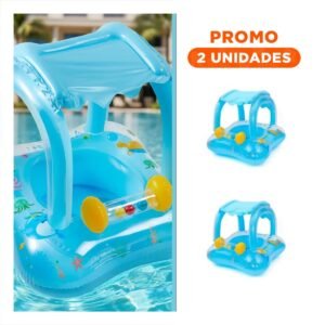 Pack2 Protector Acuatico Bebe con Techo para Piscina Hogar Comodo Seguro Celeste