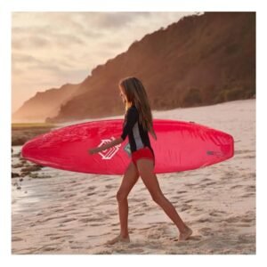 Tabla Surf Longboard para Ninos con Diseno Rojo y Superficie Resistente