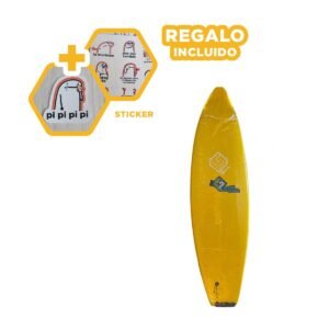 Elemento Seguro para Aprender a Surfear con Tabla Longboard Amarilla Y+Regalo Sticker
