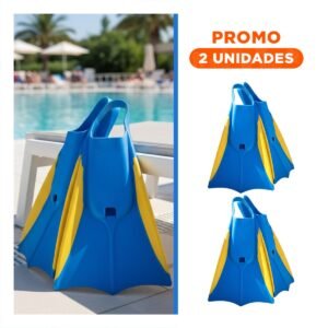 Pack2 Aletas Acuaticas de Caucho Flexible para Entrenamiento y Diversion