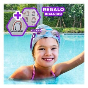 Visor de Natacion Morado y Blanco para Ninos para Piscina Y+Regalo Sticker