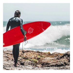 Tabla Surf Longboard para Ninos con Diseno Rojo y Superficie Resistente