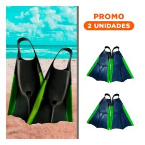 Pack2 Sistema de Natacion Orca para Mejor Impulso en Agua Negro Verde