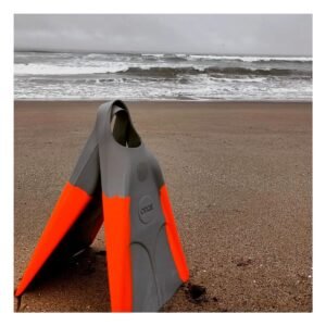 Aletas de Caucho Orca Plomo Anaranjado para Natacion Recreativa