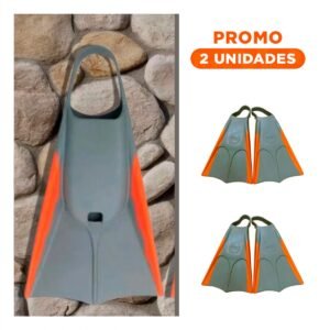 Pack2 Sistema de Natacion Orca para Mejor Impulso en Agua Plomo Anaranjado
