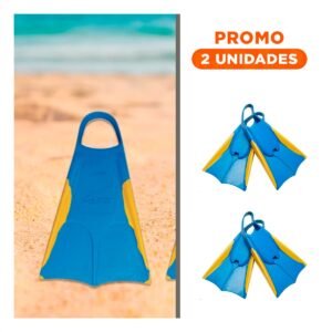 Pack2 Sistema de Natacion Orca para Mejor Impulso en Agua Azul Amarillo