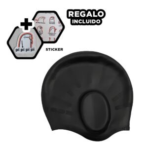 Equipo para Natacion Continua con Gorro y Orejera Negra Y+Regalo Sticker