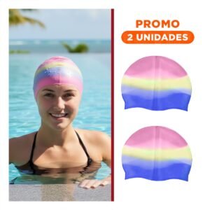 Pack2 Cofia de Natacion Multicolor para Piscina Uso Deportivo Comoda y Ajustable