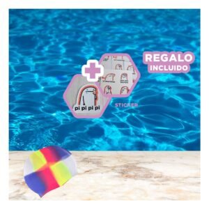 Gorro De Natacion Unisex Multicolor Blanco Amarillo Fucsia Azul Para Playa Y+Regalo Sticker