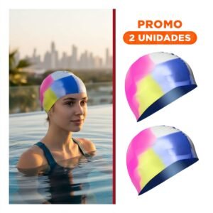 Pack2 Protector De Natacion Unisex Multicolor Blanco Amarillo Fucsia Azul Uso Diario
