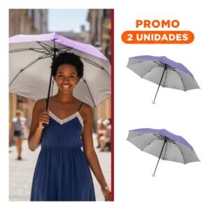 Pack2 Cubresol Plegable Portatil para Cartera Color Morado Compacto