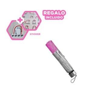 Quitasol Plegable Portatil para Sol en Cartera o Bolsillo Color Fucsia Y+Regalo Sticker
