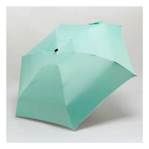 Sombrilla Plegable Portatil para Sol y Lluvia en Cartera Color Verde Agua