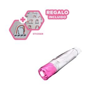 Sombrilla Plegable Portatil para Cartera o Bolsillo Color Rosado Uso Diario Y+Regalo Sticker