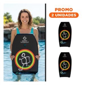 Pack2 Equipo Deportivo Bodyboard 37 Pulgadas 93,5cm x 48,5cm x 5,5cm Negro