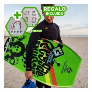 Tabla de Olas 37 Pulgadas 93,5cm x 48,5cm x 5,5cm Verde Limon Uso Recreativo Y+Regalo Sticker