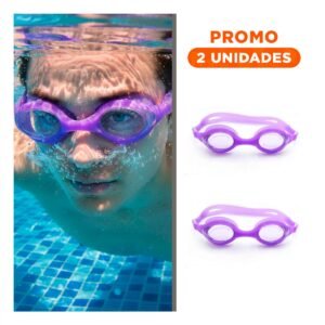 Pack2 Elemento Practico para Piscina y Mar con Lentes Morado