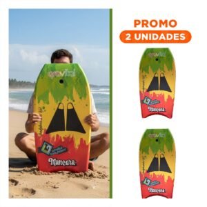 Pack2 Equipo Bodyboard 42 Pulgadas Multicolor para Olas con Diseño Funcional