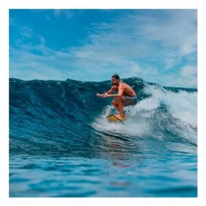 Tabla Surf Longboard para Ninos con Diseno Amarillo y Superficie Resistente