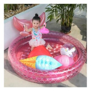 Piscina Inflable con Cola de Sirena para Ninos y Ninas Uso Familiar Exterior