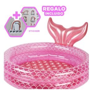 Pileta Inflable con Cola de Sirena para Ninos y Ninas Juego Acuatico Y+Regalo Sticker