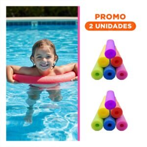 Pack2 Baston de Espuma Flotante para Nadar de 1,50 m Uso Recreativo en Piscina