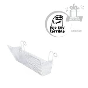 Cesta Colgador 26x8x13 cm de Blanco de Material Fuerte en su Hogar Y+Regalo Sticker